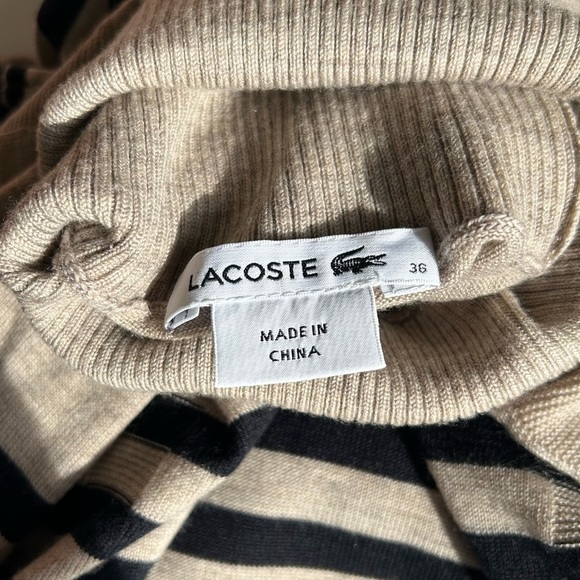 Lacoste Merino Wool Striped Turtleneck 36 (US XS) - Picture 9 of 12